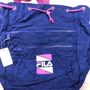 NWT Vintage 90s Y2K Fila drawstring sling pouch blue pink purple